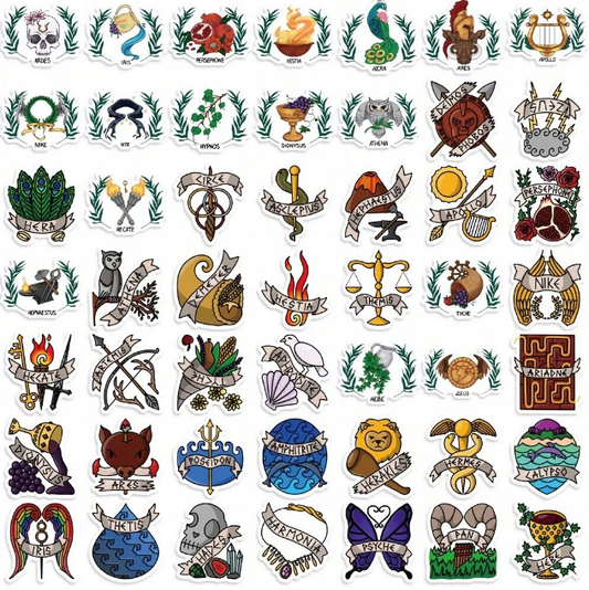 Adesivos deuses da mitologia - Percy Jackson