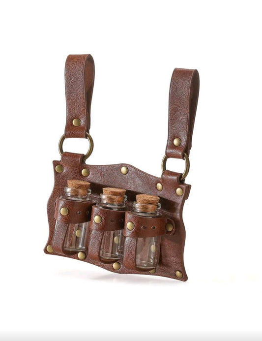 Suporte de Poções (com frascos) em Couro Sintético