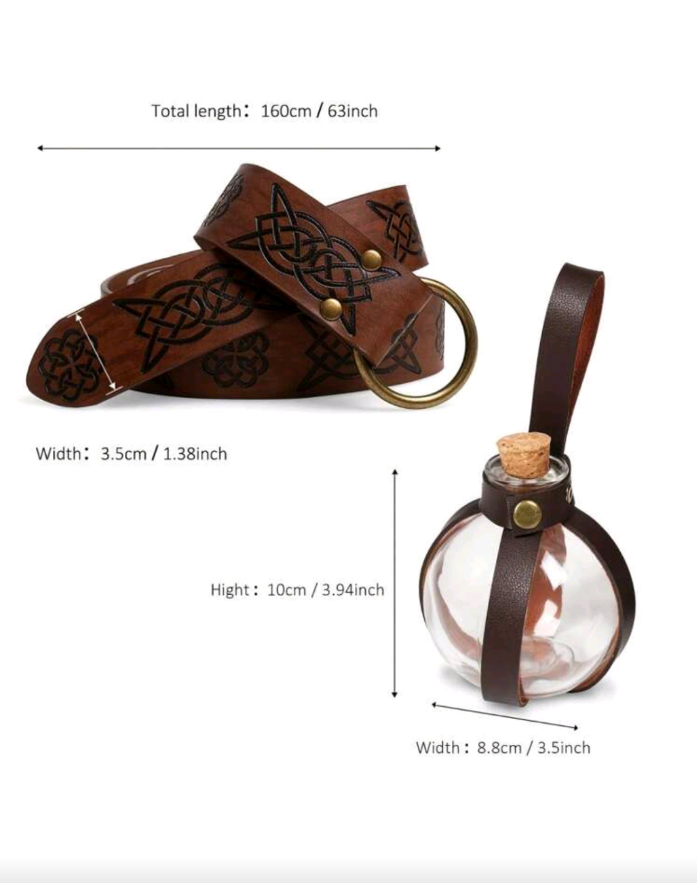 Kit Épico em couro com corset e poções