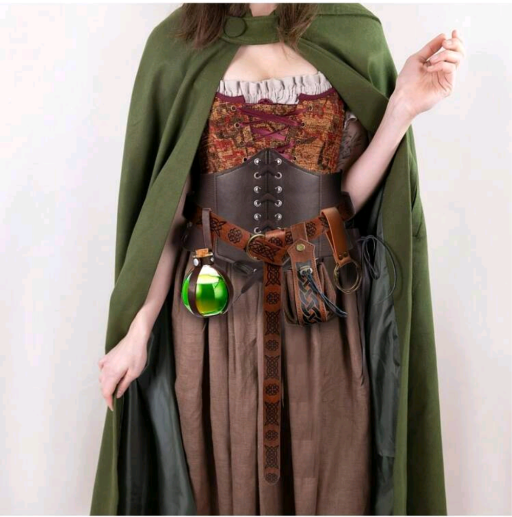 Kit Épico em couro com corset e poções